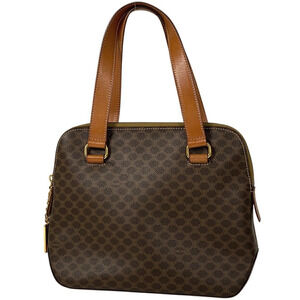 Celine Macadam handbag tote bag canvas brown